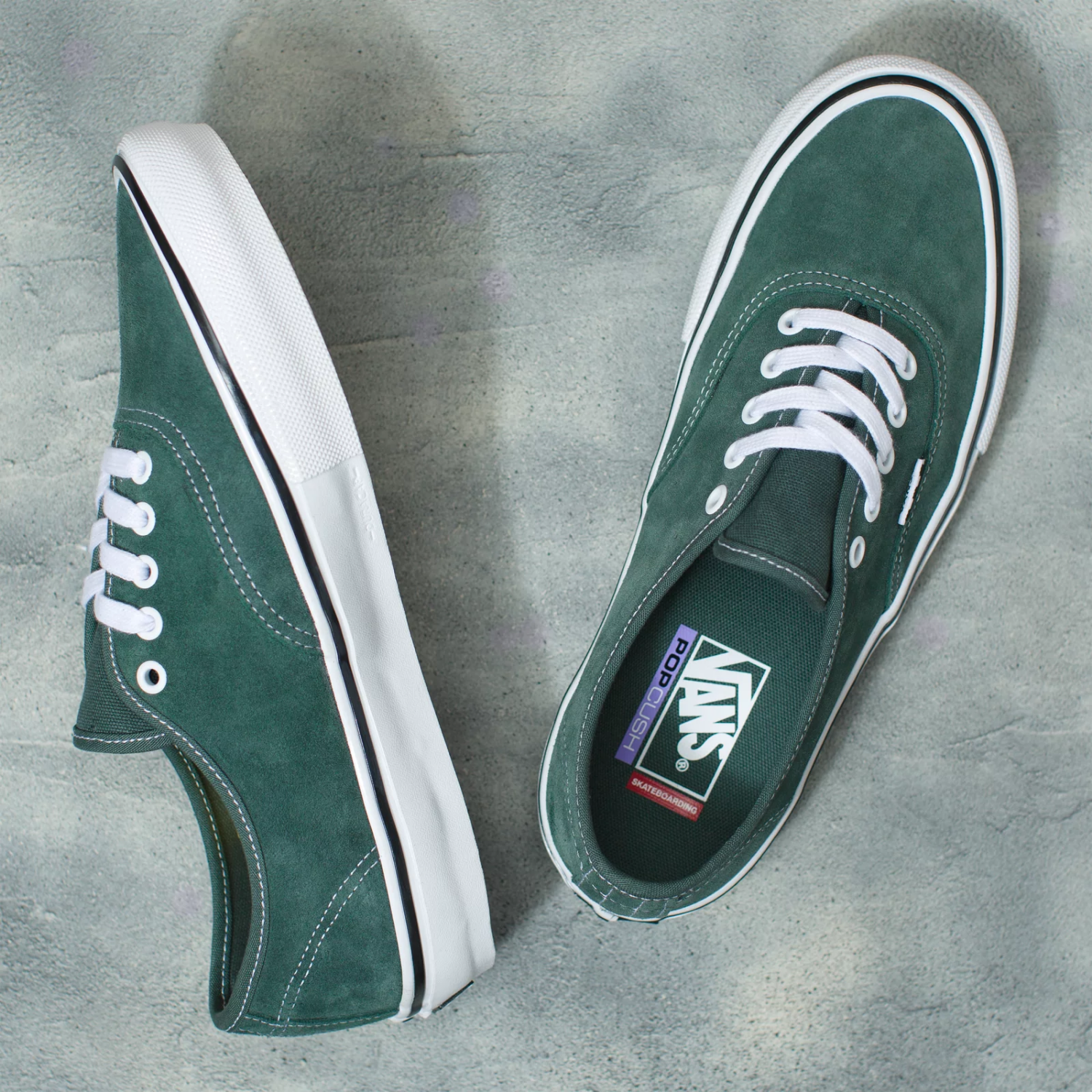 gray and green vans