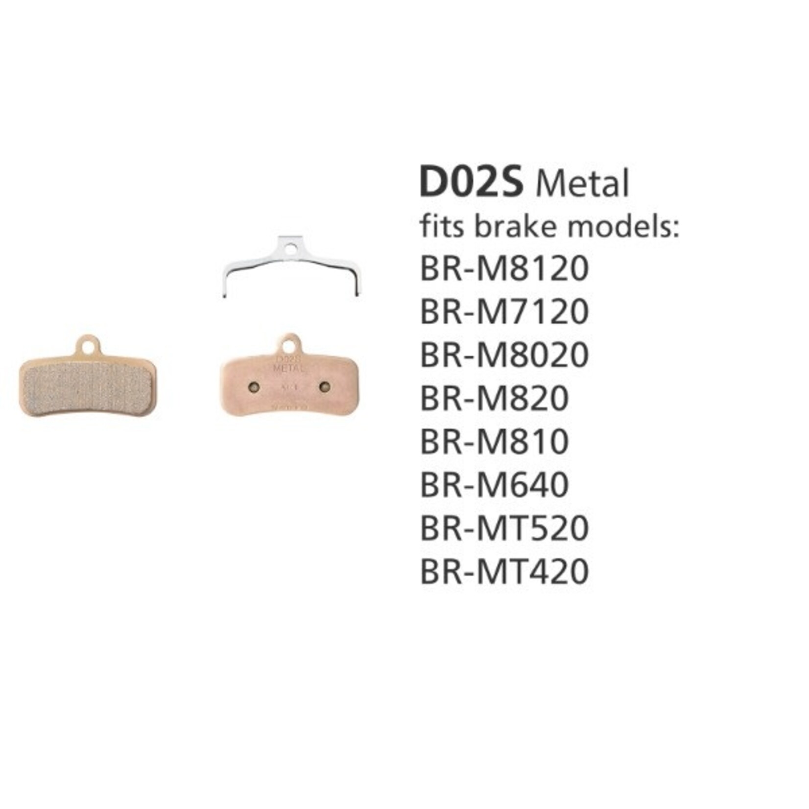 SHIMANO SHIMANO BR-M810 METAL PADS & SPRING D02S * REPLACES Y8FF98010*