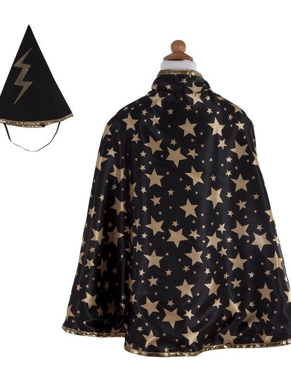 Great Pretenders Reversible Wizard Cape with Hat 4-6yrs