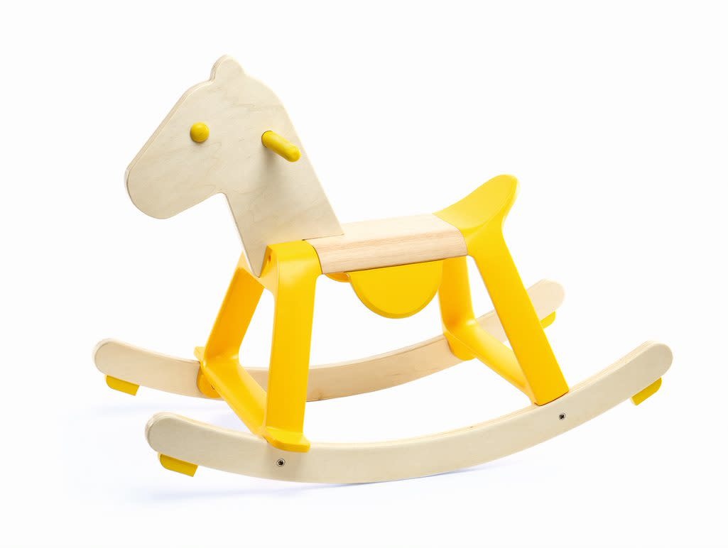 Yellow Rock’it Wooden Rocking Horse