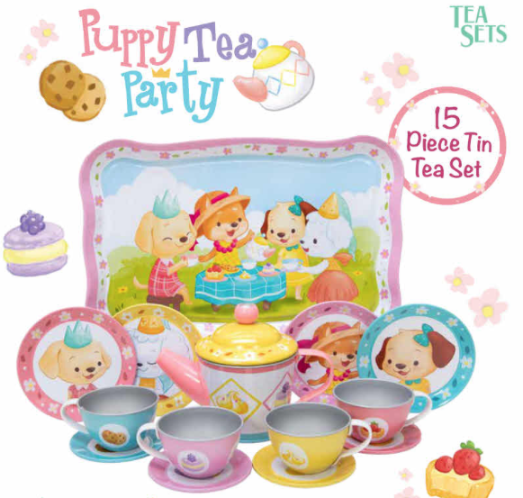 Puppy Tea Party Tin Tea Set