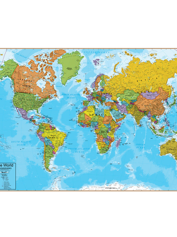 Waypoint Geographic Hemispheres World Map interactive