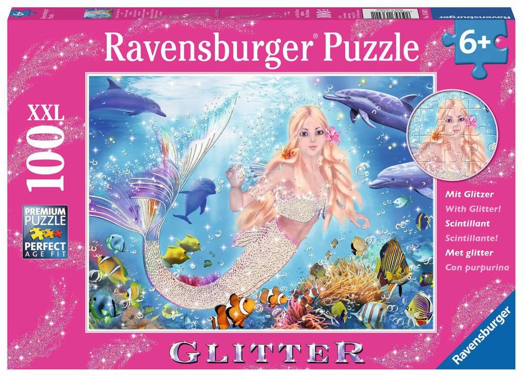 Mermaid and Dolphins 100pc Glitter Puzzle