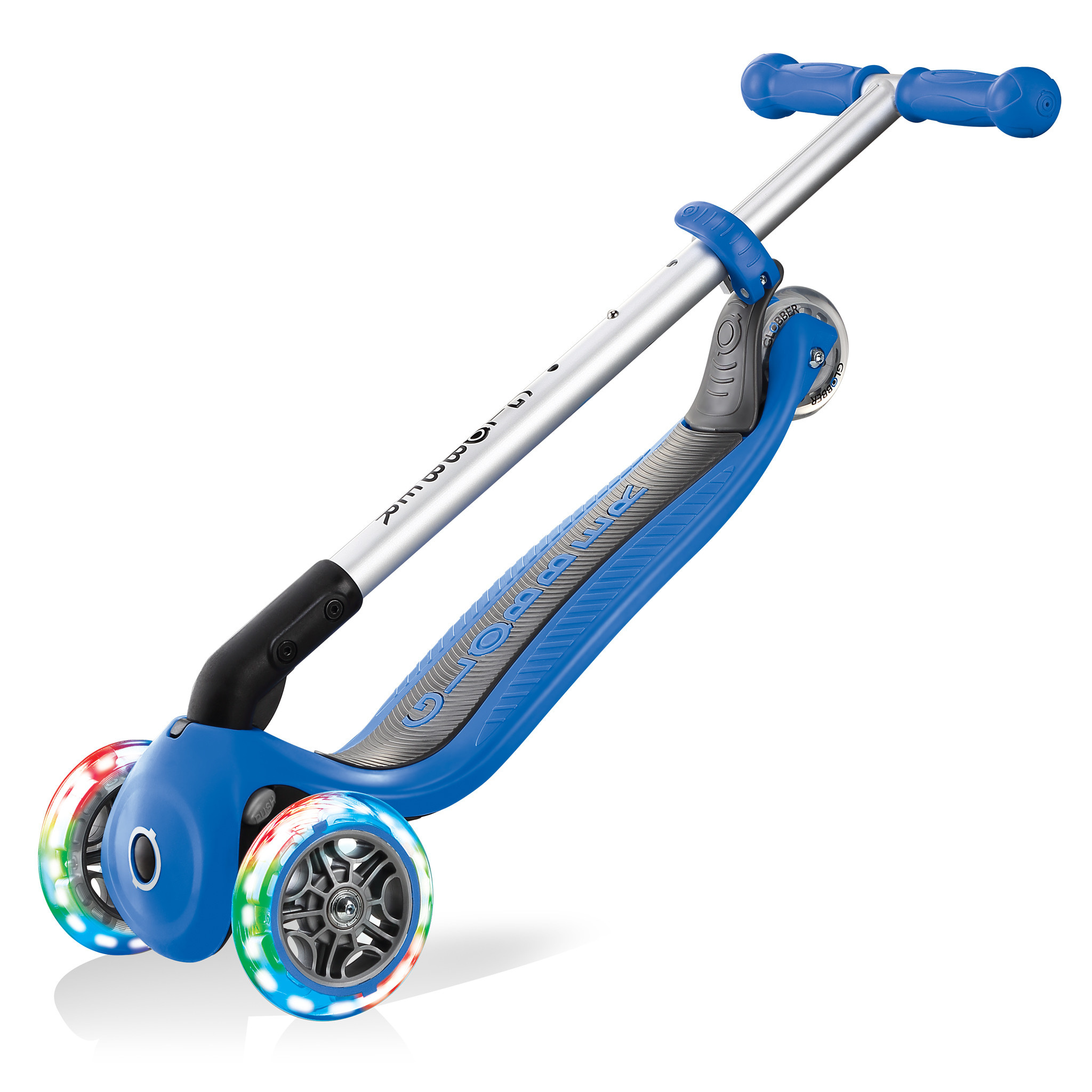 Globber Primo Foldable Scooter with Lights - Blue