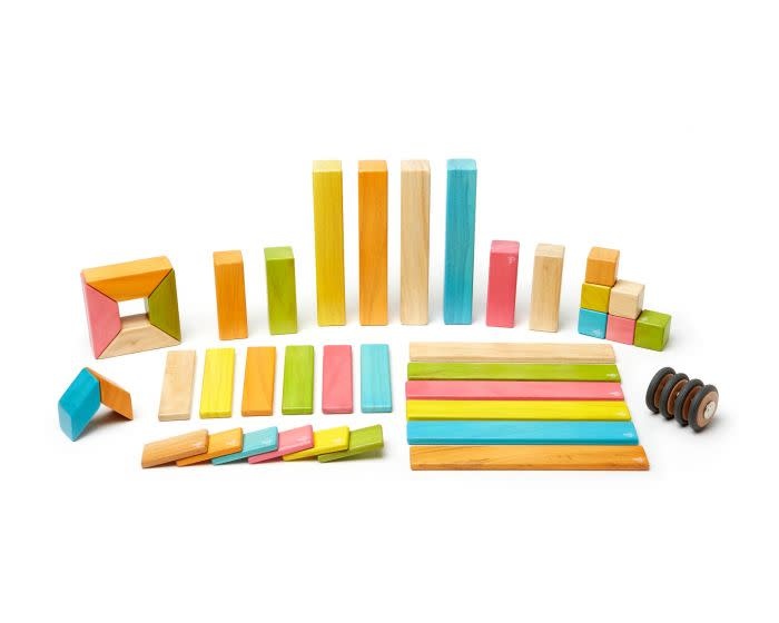 Tegu- Magnetic Wooden Blocks-42pc Set Tints