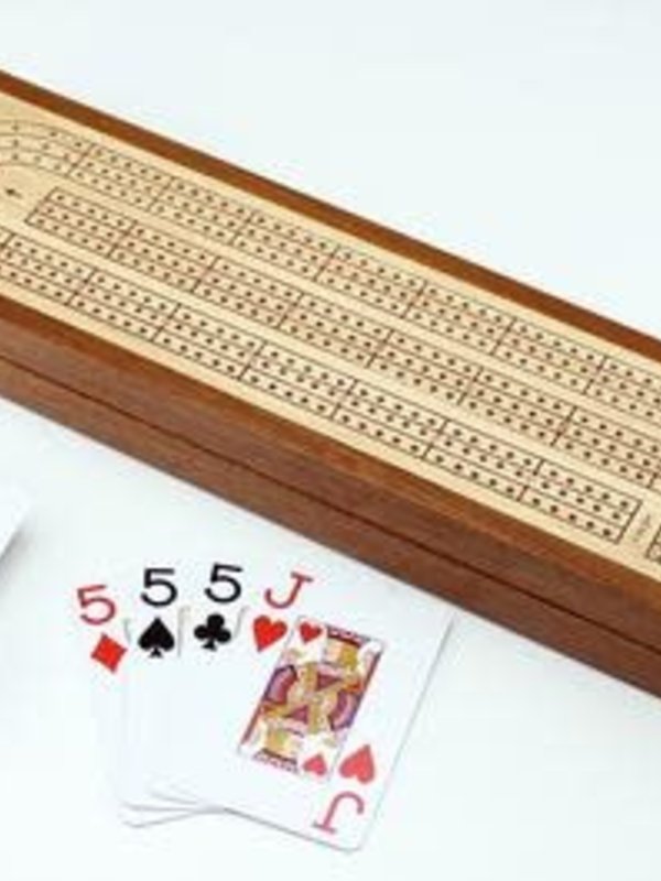 Mind Matters Wooden Cribbage Board C/W Piatnik Cards