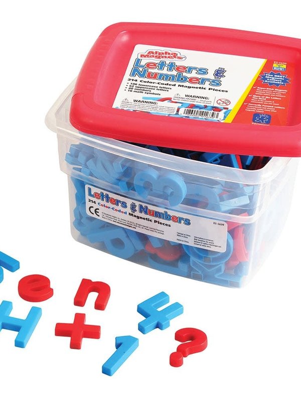 Alpha Magnets: Letters & Numbers 214 Colour-Coded Magnetic Pieces