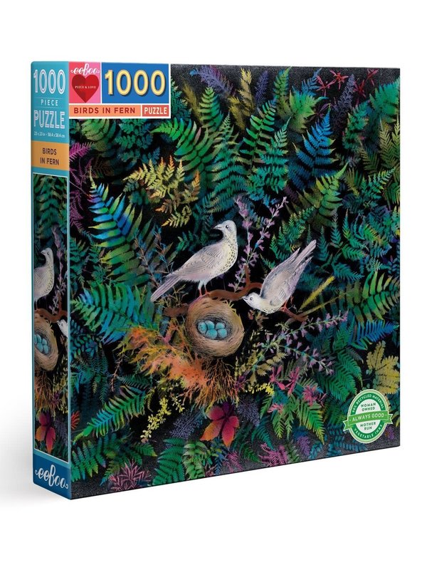 eeBoo Birds in Fern 1000pc Puzzle