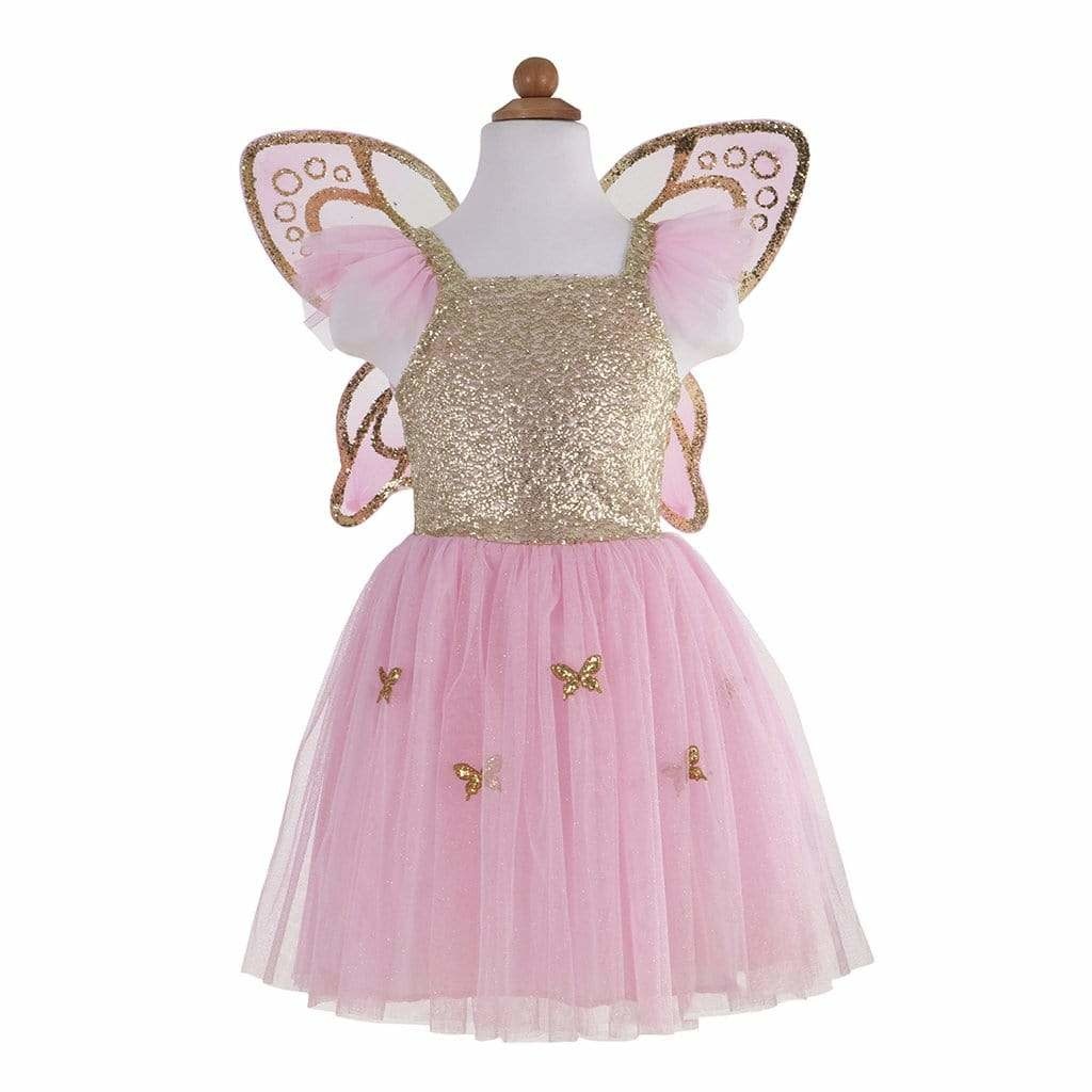 Gold Butterfly Dress w Wings Ages 5-7