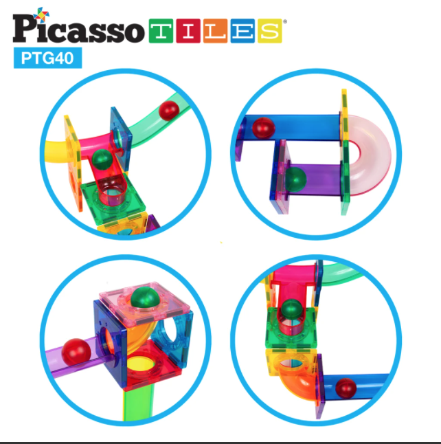 Picasso Tiles Magnetic Marble Run 40pc