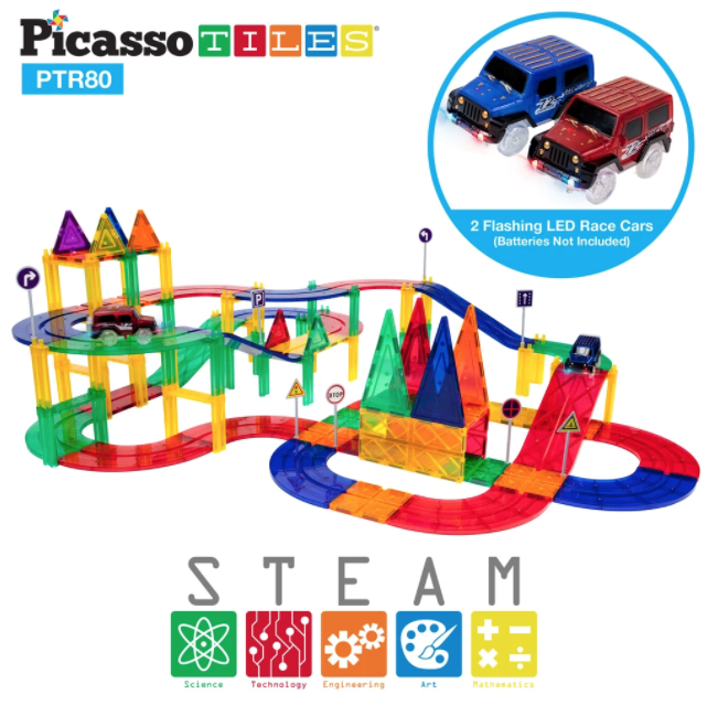 Picasso Tiles Racing Track Set 80pc