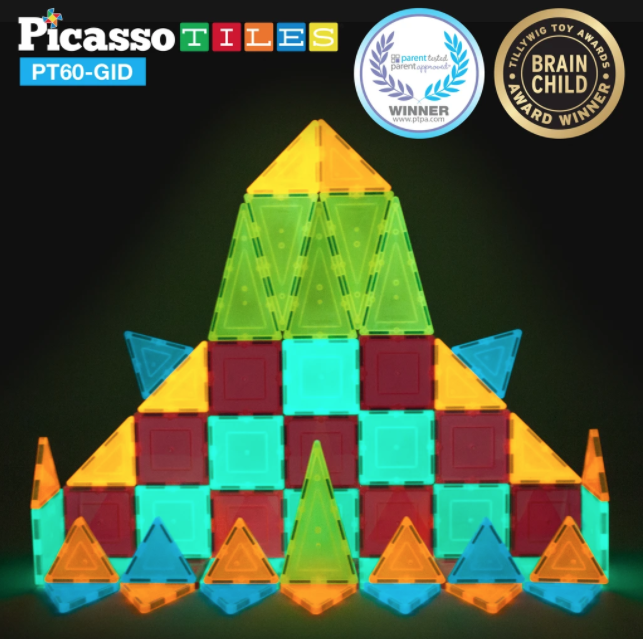 Picasso Tiles Glow in the Dark 60pc Set