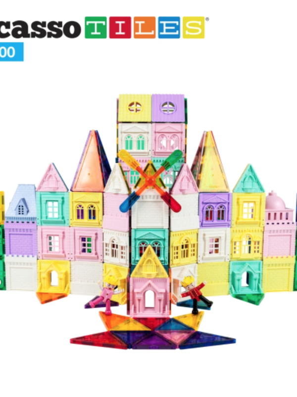 Picasso Tiles Picasso Tiles Castle Magnetic Building Block 200pc Set