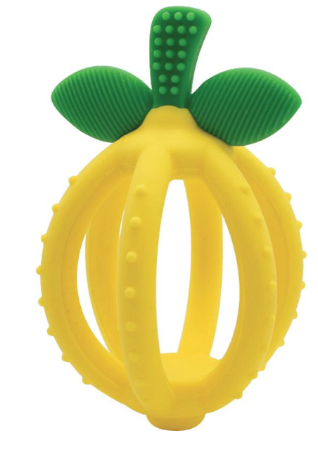 Itzy Biter Silicone Teething Ball lemon