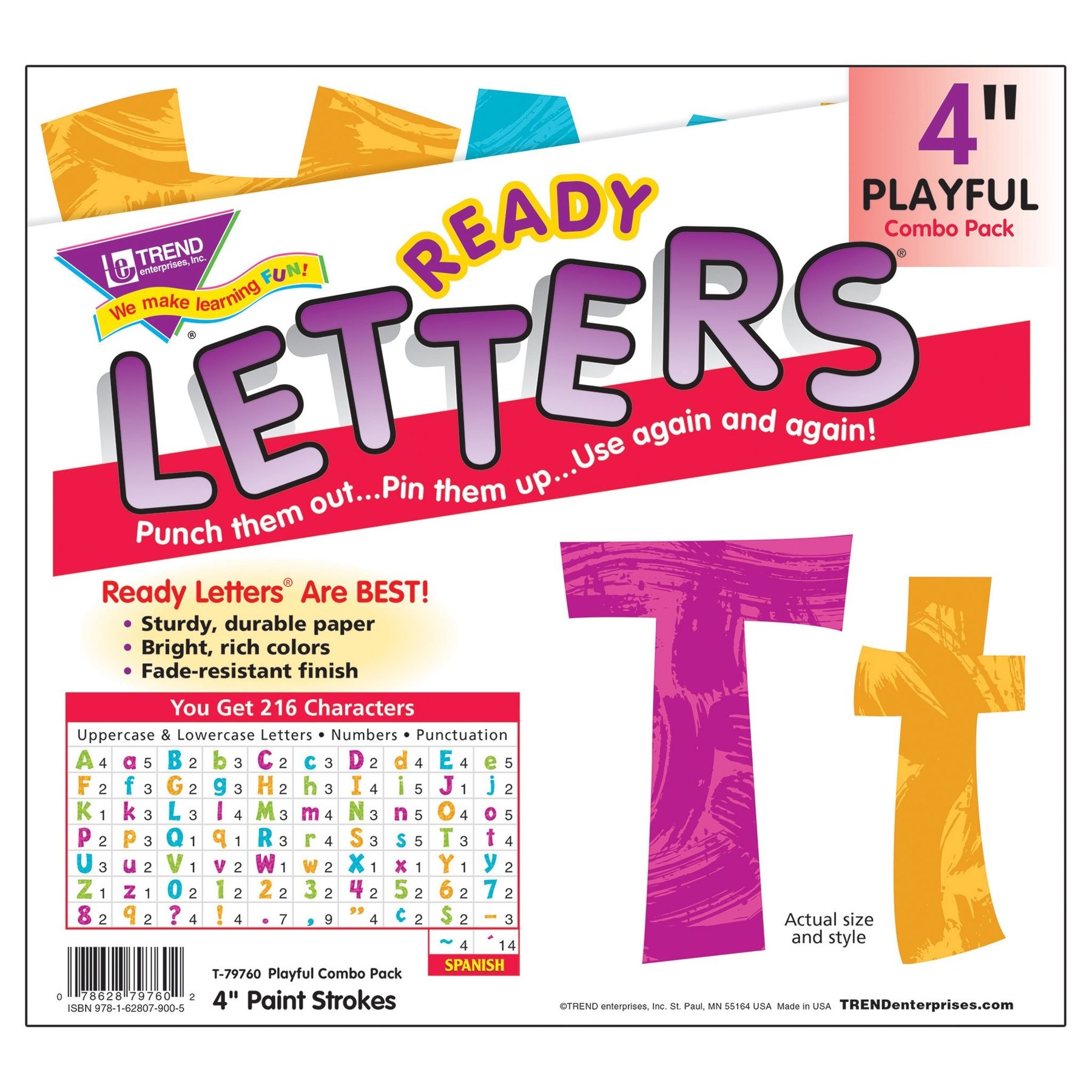 4" Playful Ready Letters Paint Strokes