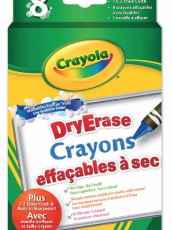 Crayola Crayola Dry Erase Crayons with Cloth & Built in Sharpener