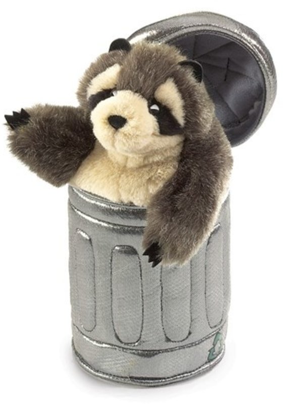 Folkmanis Raccoon In Can Puppet