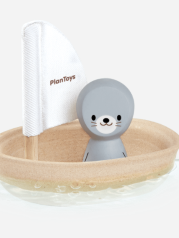 Plan Toys Seal on a Sailboat Bath Toy