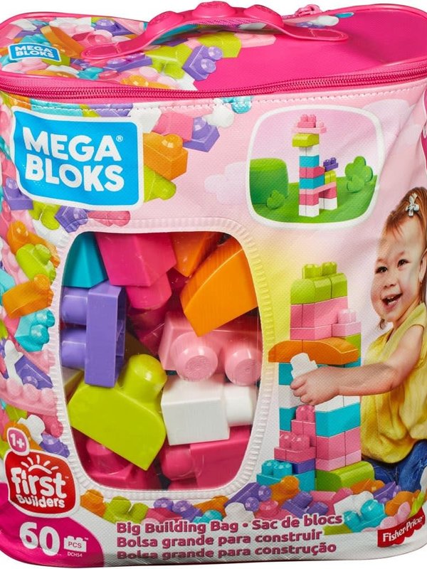 Mega Bloks Mega Bloks Big Builder Bag 60pc pink