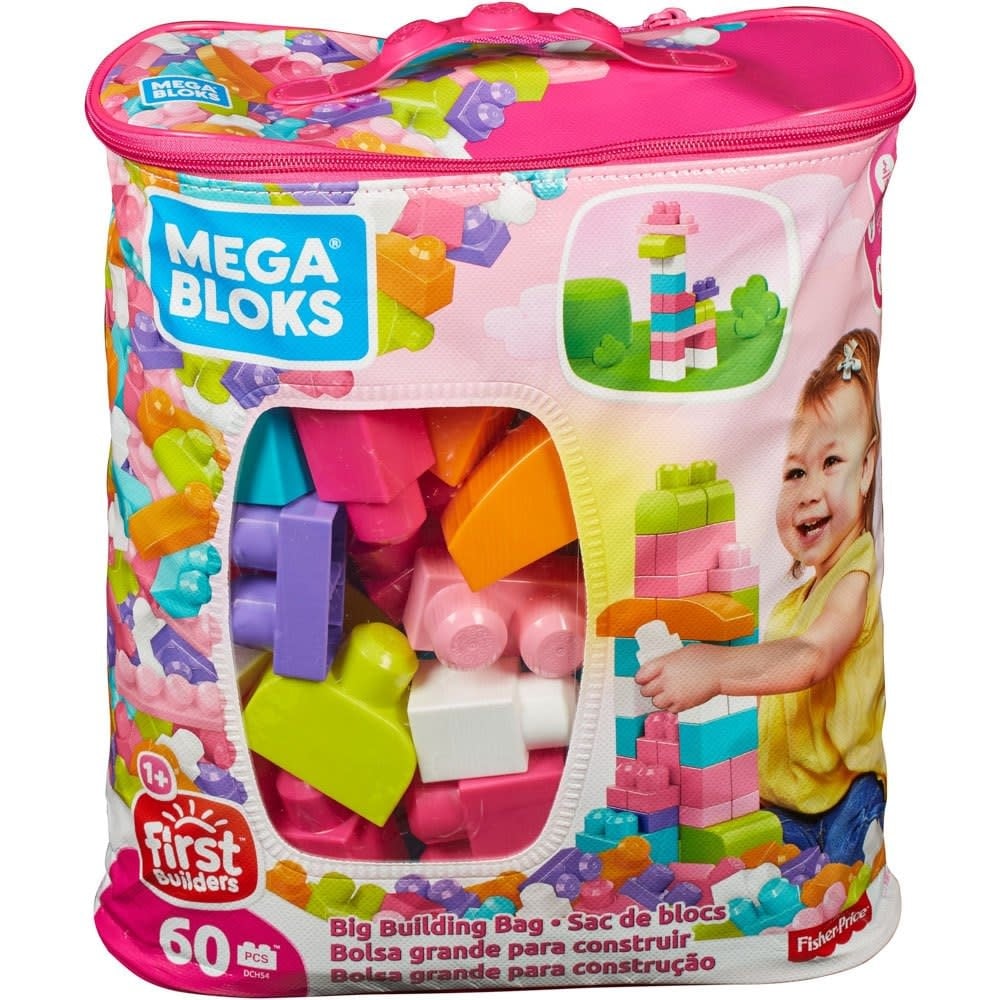 Mega Bloks Big Builder Bag 60pc pink