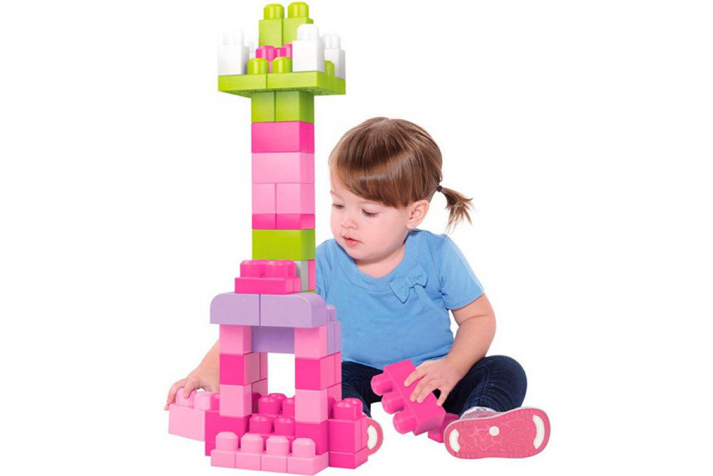 Mega Bloks Pink First Builders Big Building Bag - 60 Pieces