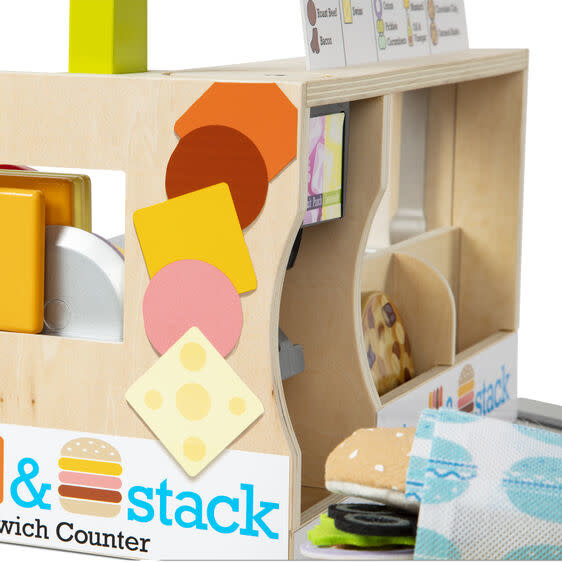 Wooden Slice & Stack Sandwich Counter