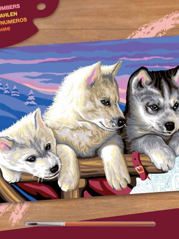 Sequin Art Paint By Number: Huskies