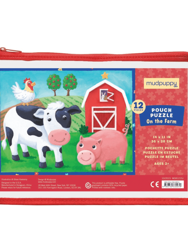 Mudpuppy On The Farm 12pc Pouch Puzzle