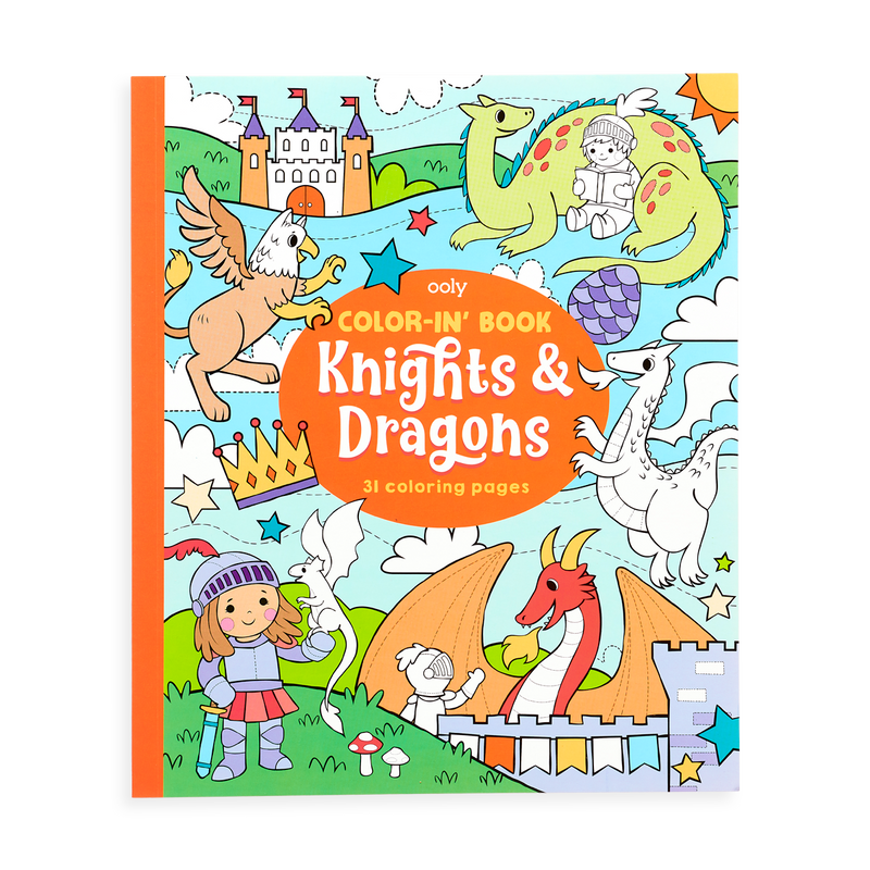 Color-In' Book Knights & Dragons