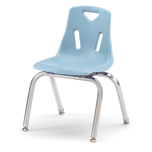 Berries® Stacking Chair with Chrome Plated Legs 14" Ht Coastal Blue