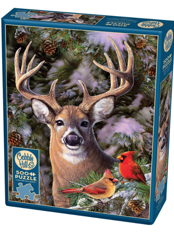 Cobble Hill One Deer Two Cardinals 500pc Puzzle