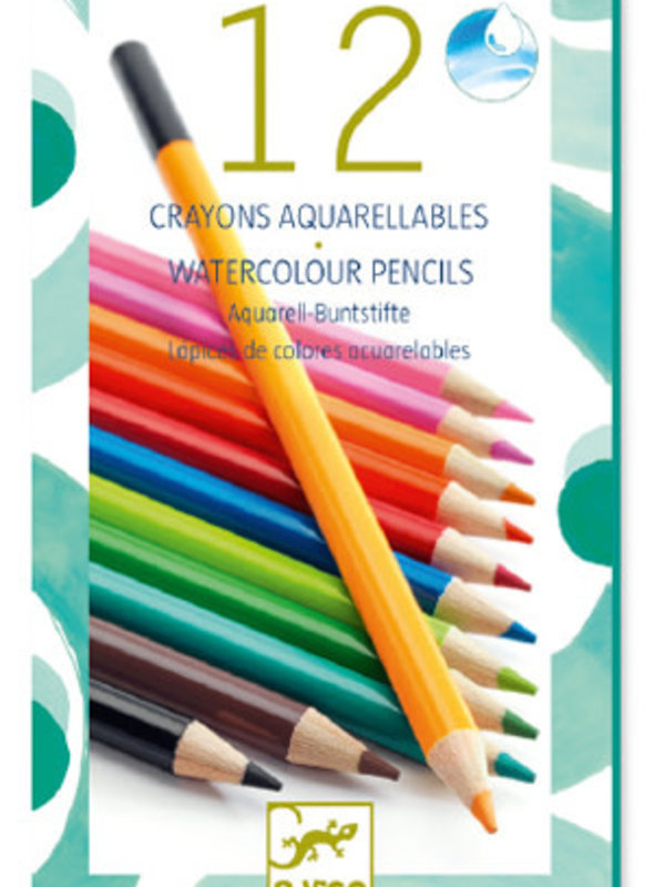 Djeco Watercolour Pencils 12pc Set (classic colours)