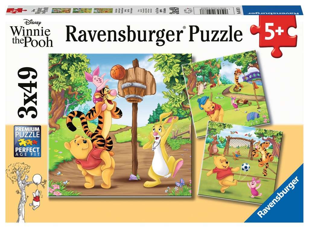 Winnie the Pooh Sports Day 3x49pc Puzzles