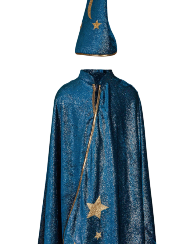 Great Pretenders Starry Night Cape w Hat Turquoise Ages 7-8