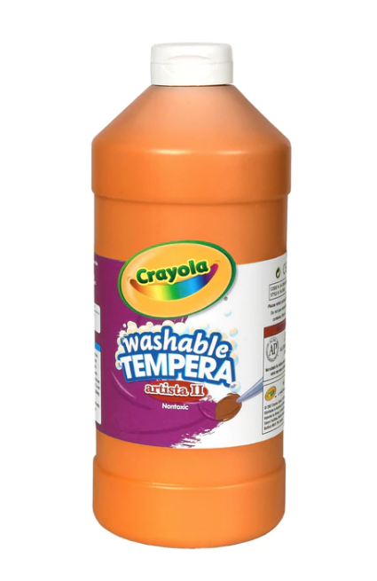 TEMPERA PAINT 32oz Orange Washable