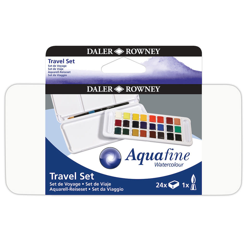 Aquafine Watercolour 24 Half Pan Travel Set