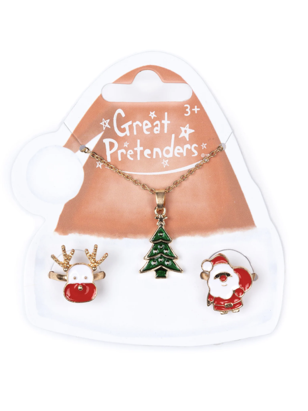 Great Pretenders Christmas Tree Necklace & Rings
