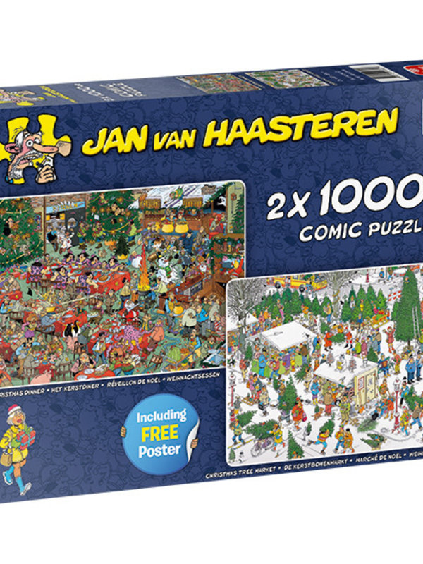 Jumbo Jan van Haasteren Christmas Dinner & Christmas Tree Market 2 x 1000pc Puzzles