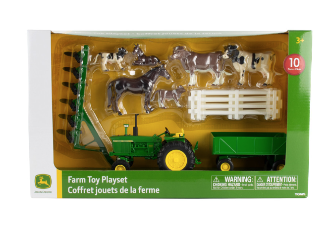 John Deere Farm Toy Playset 10pc 1:32 scale