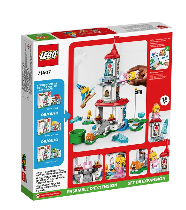 LEGO® Super Mario™ level with the Cat Peach Suit and Frozen Tower Expansion Set