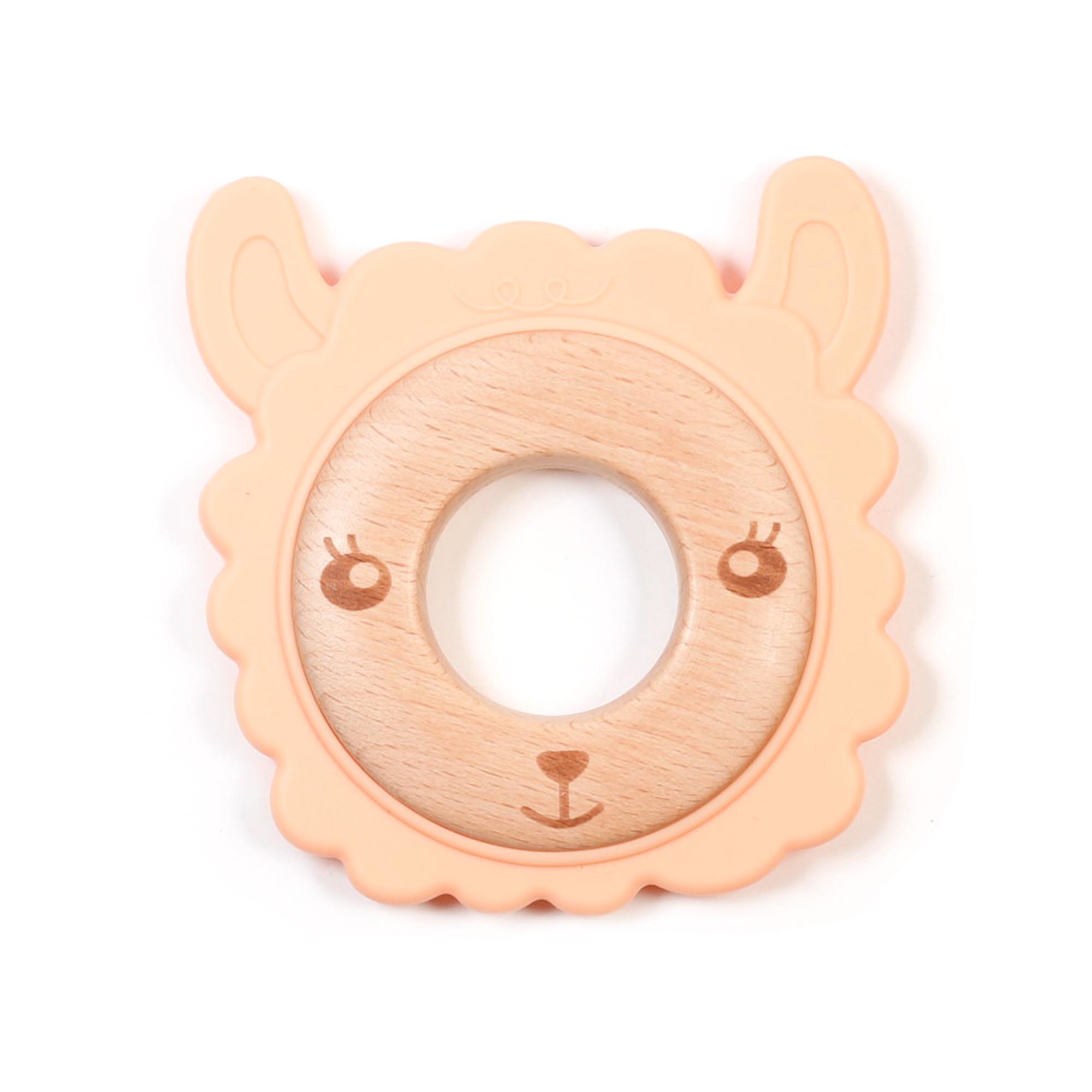 Bulle Wood Rattle Lama Peach