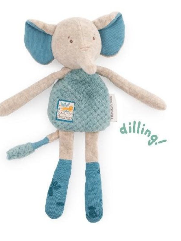 Moulin Roty Sous Mon Baobab Elephant Rattle Soft Toy