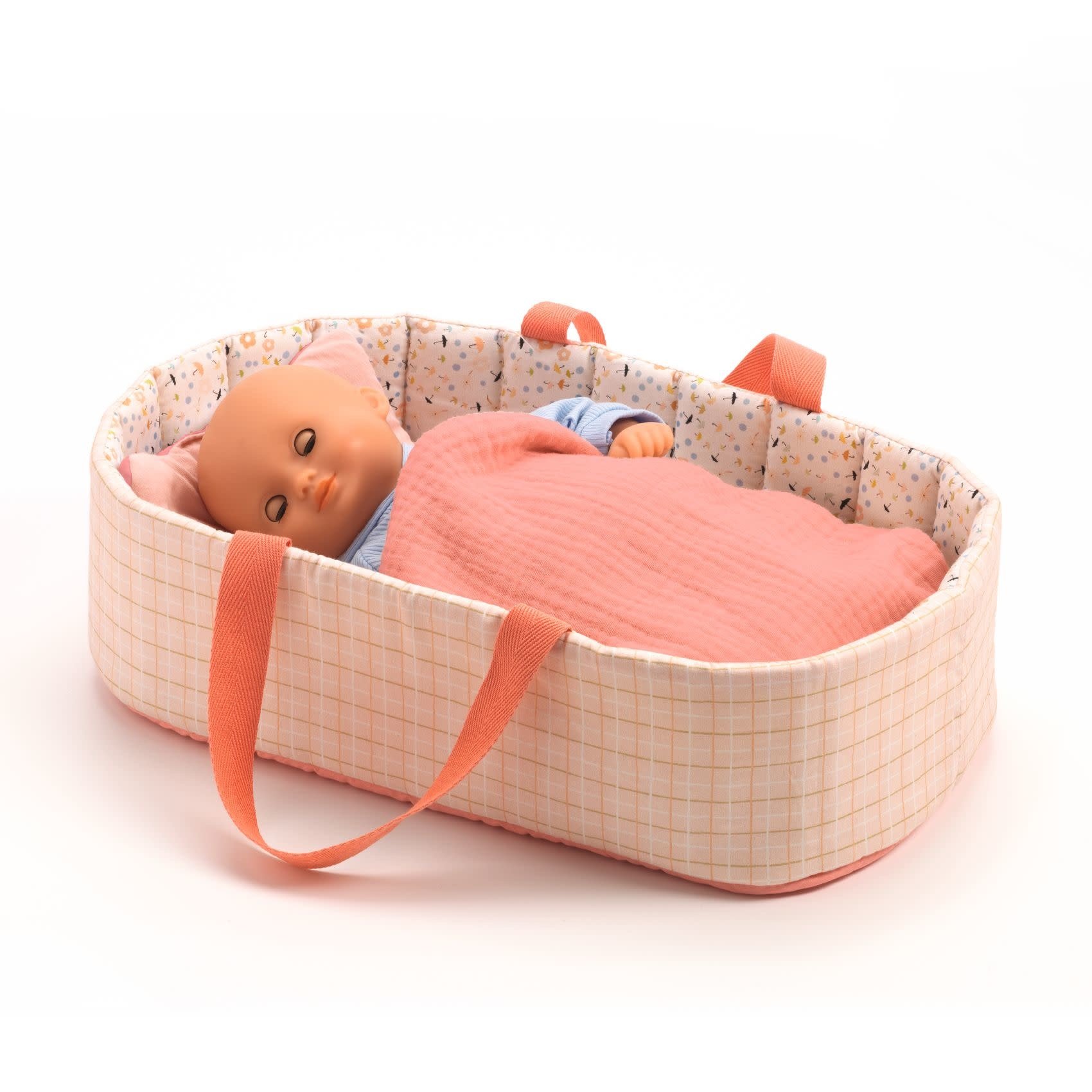 Pomea Bassinet Pink Lines (doll sold separately)