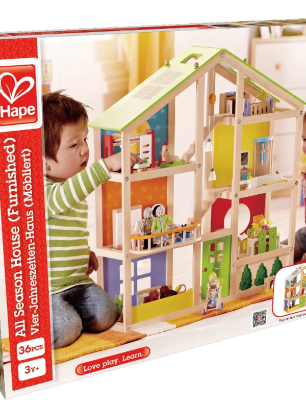 Hape All Season Doll House - Furnished