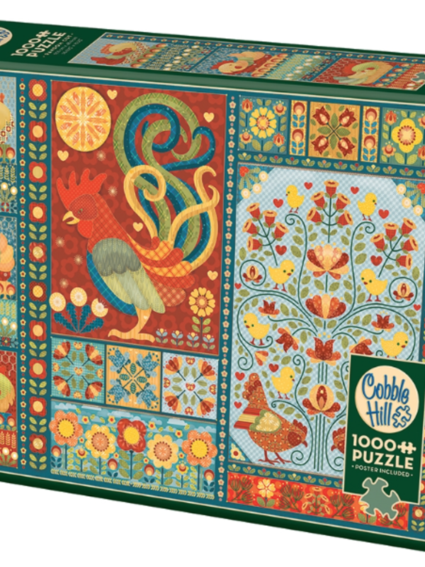 Cobble Hill Scandi Chicken Quilt 1000pc Puzzle