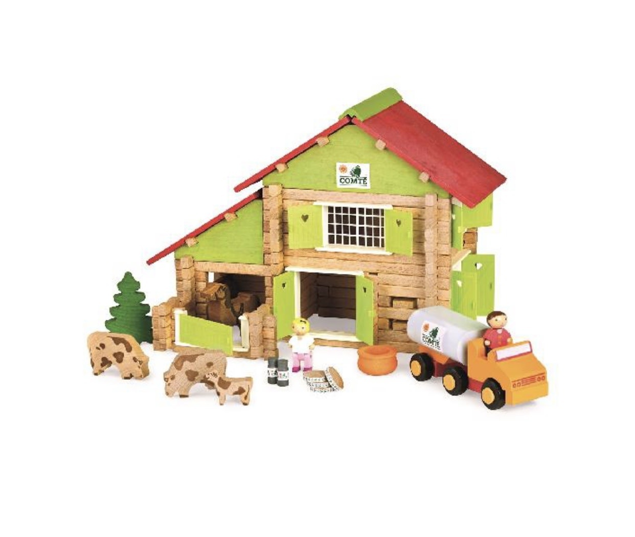 Log Barn with Tractor 180pc