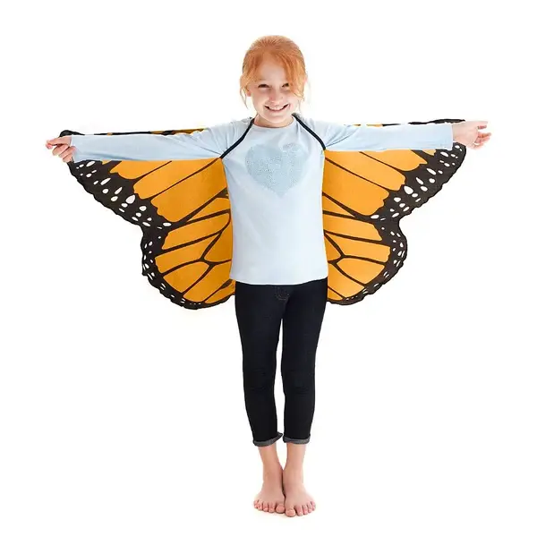 Orange Monarch Wings with Glitter