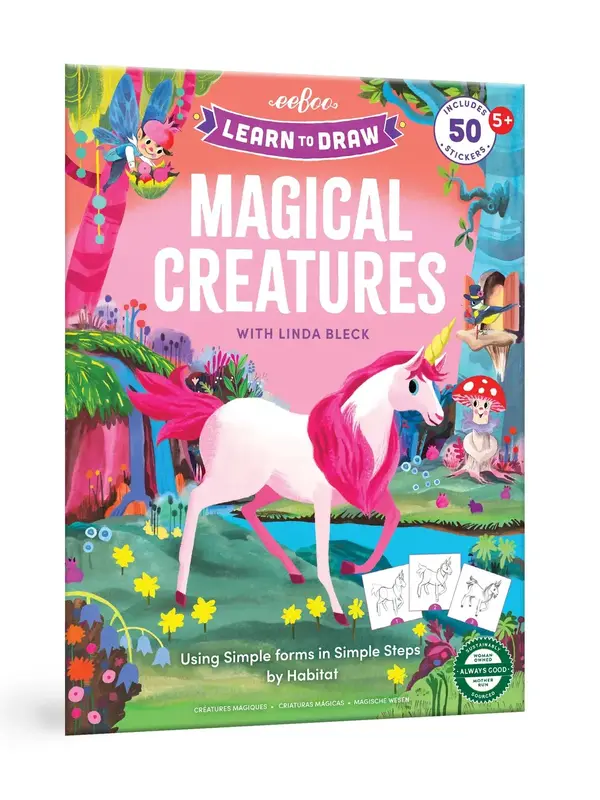 eeBoo Learn to Draw: Magical Creatures with Stickers