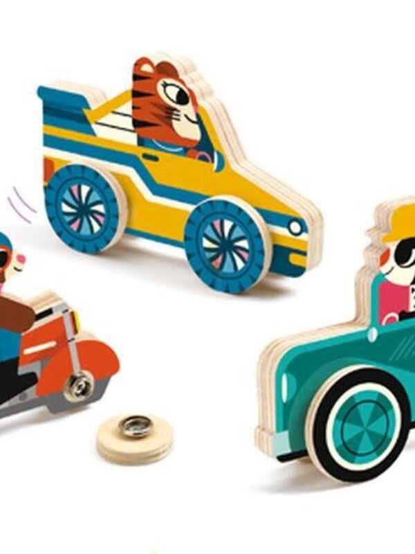 Djeco Clip & Roll Wooden Clipacar