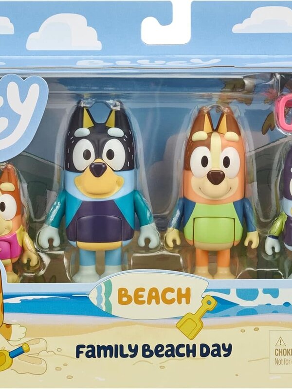 Bluey 4pk Figures - Family Beach Day